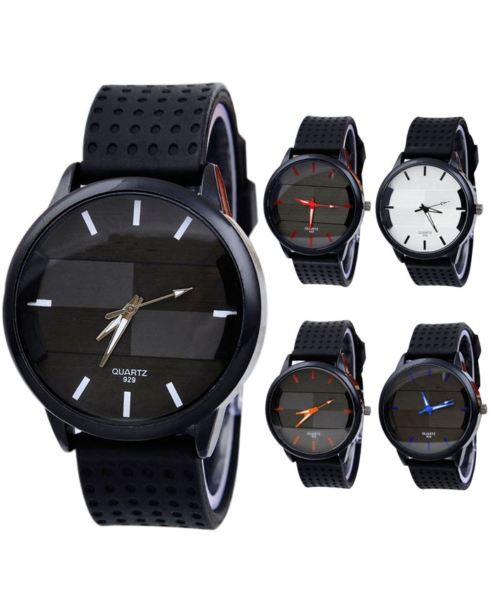Men's Casual Fashion Watch Stereo Surface Silicone Watch  0912